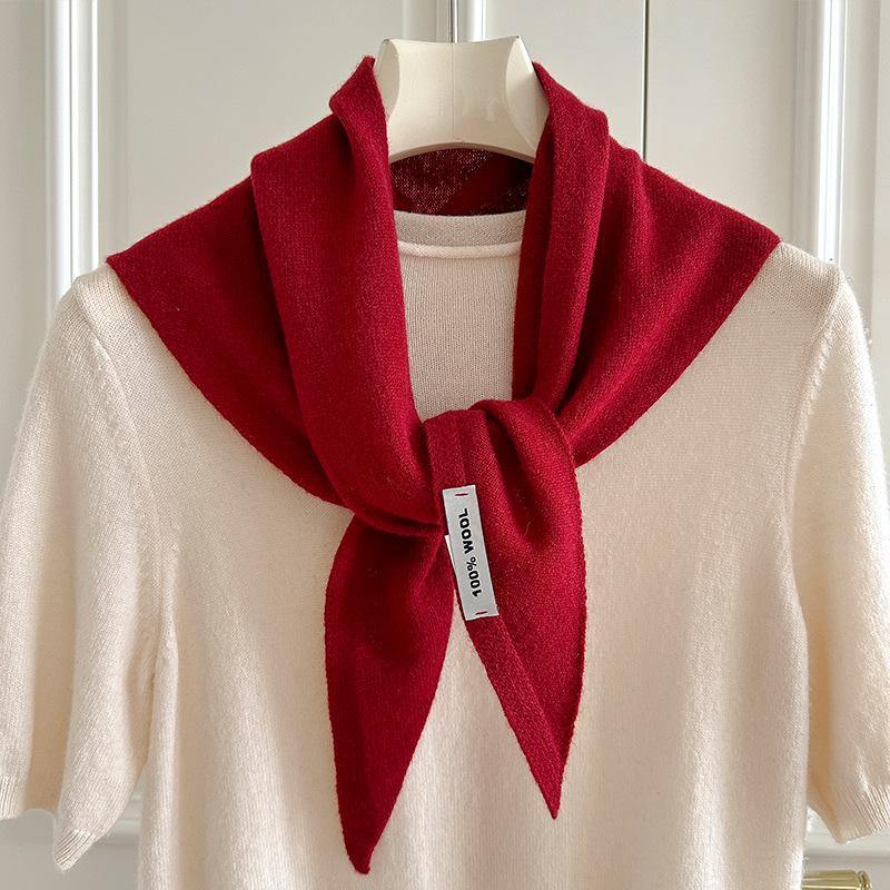 Knitted Scarf Women 100% Wool Winter Warm Scarves Solid Headband Design Thickened Shawl Soft Cashmere Pashmina Neck NEW