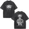 Mayhem Darkthrone Vintage Washed Tshirts Death Black Metal Rock Band Tshirt Unisex Unisex Gothic Punk Oversized T Shirt Streetwear