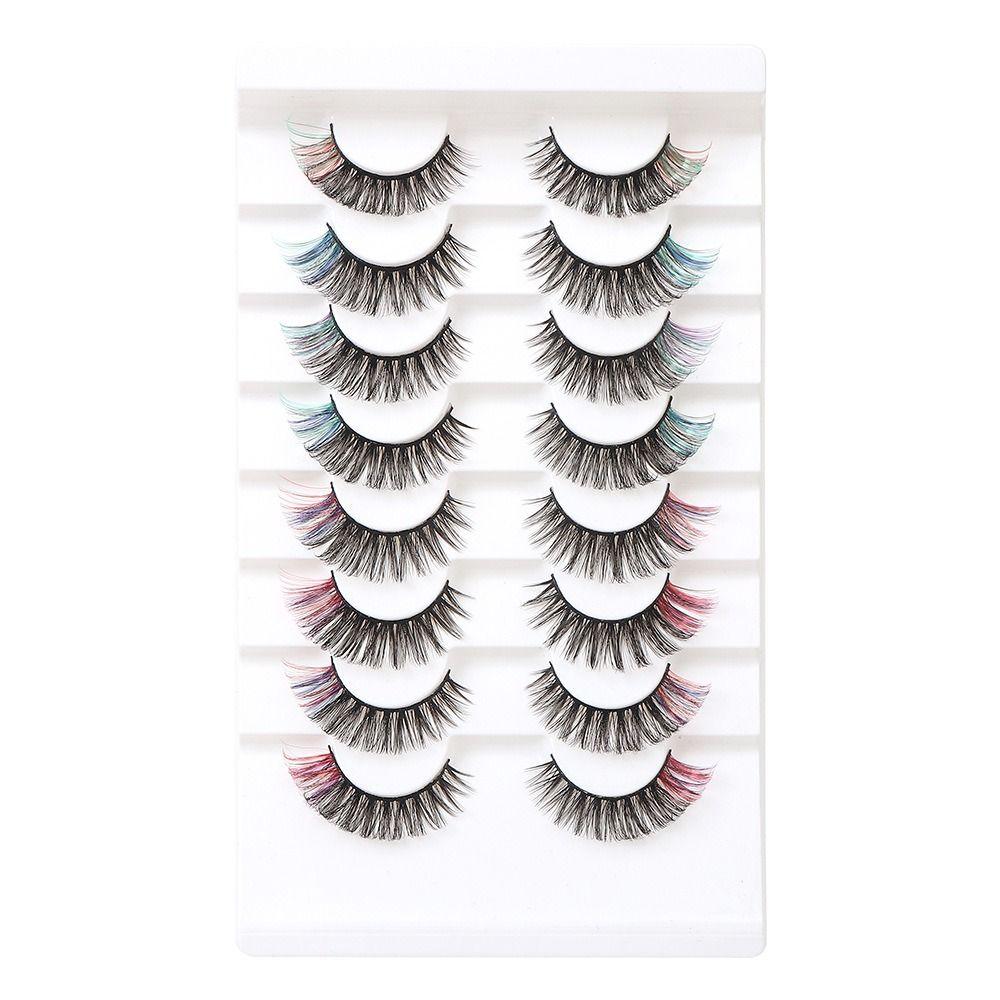 8 пар цветных ресниц яркие цвета 3D завитые накладные ресницы принадлежности для макияжа