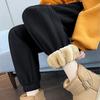 Женские зимние брюки из овечьей шерсти, утолщенные, с подкладкой, теплые, спортивные, повседневные, большого размера, свободные, для женщин среднего и пожилого возраста