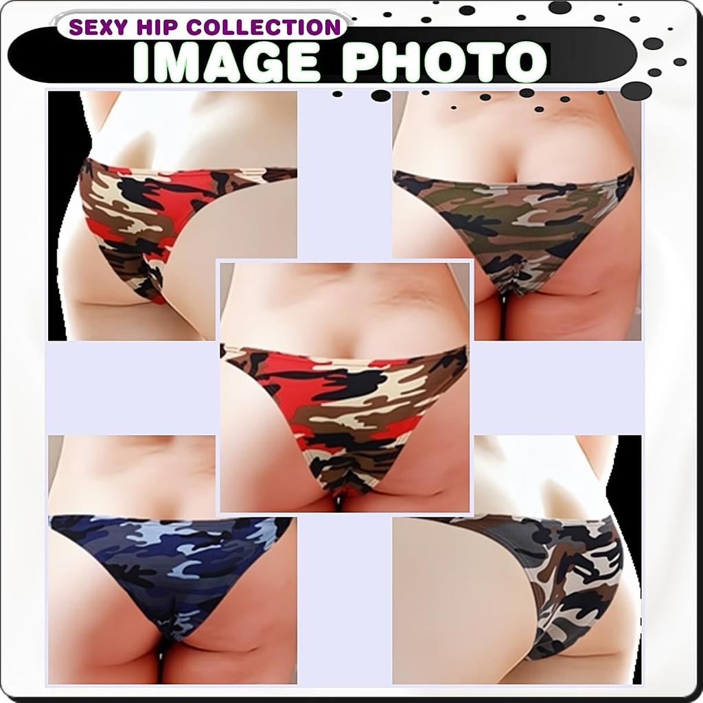 Heureux La Joie Bikini Single or Smooth Camouflage Sexy Underwear Men's Trial, 3-Piece Set, High-Leg Half-Back Briefs, Low-Rise,