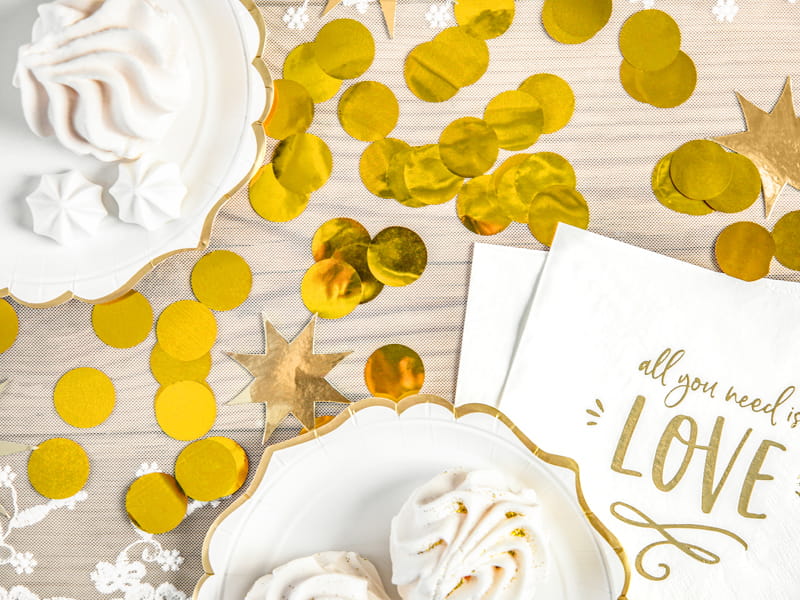 Partydeco Konfetti Kółka Złote 15G