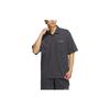 Essentials Logo Print Collar Short Sleeve Polo Shirt Men Tops Solid-Grey HZ7046