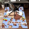 Custom Curious George Mat Personalized Name, Polyester Washable Indoor Entryway Rug, Gift for Christmas, Easter, Thanksgiving Day