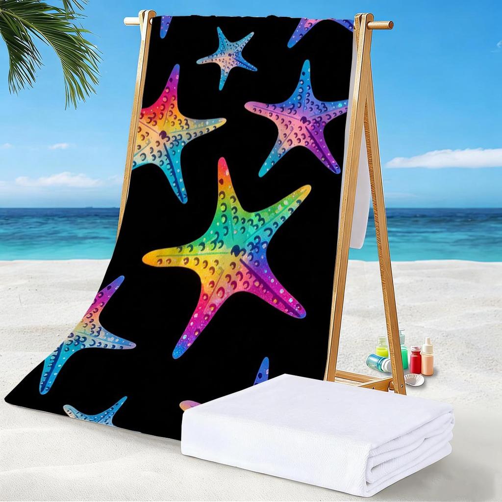 Direct Supply Of Marine Life Terry Printed Beach Towels, Microfiber Swimming Bath Towels