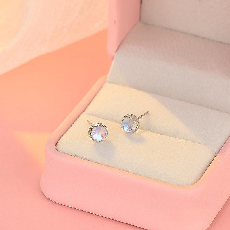 Серьги с инкрустацией лунным камнем для женщин, темпераментный дизайн, легкий роскошный новогодний новый стиль