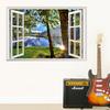 3D вид из окна, наклейки на стену, наклейки с лесным пейзажем, съемные обои, наклейки, украшение дома