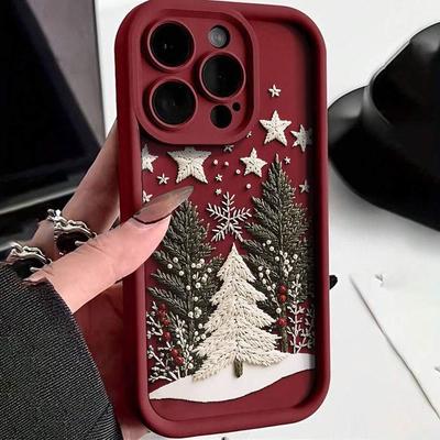 Новый Зимний Рождественская Елка Дизайн Узор Чехол для Телефона Для iPhone 17 16 Pro Max Air 15 14 13 12 11 XS X XR 7 8 Plus SE2 16e Чехол