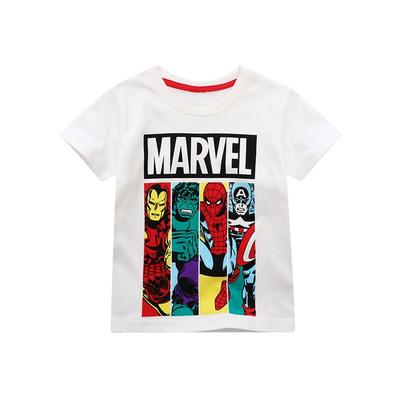 Белая футболка Marvel Baby с коротким рукавом для лета для маленьких и детей постарше