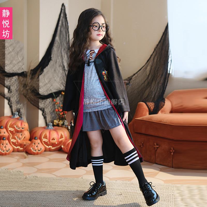 Children Harry Potter Halloween Costume Magic Robe Cosplay Student School Uniform Girls Show Costume