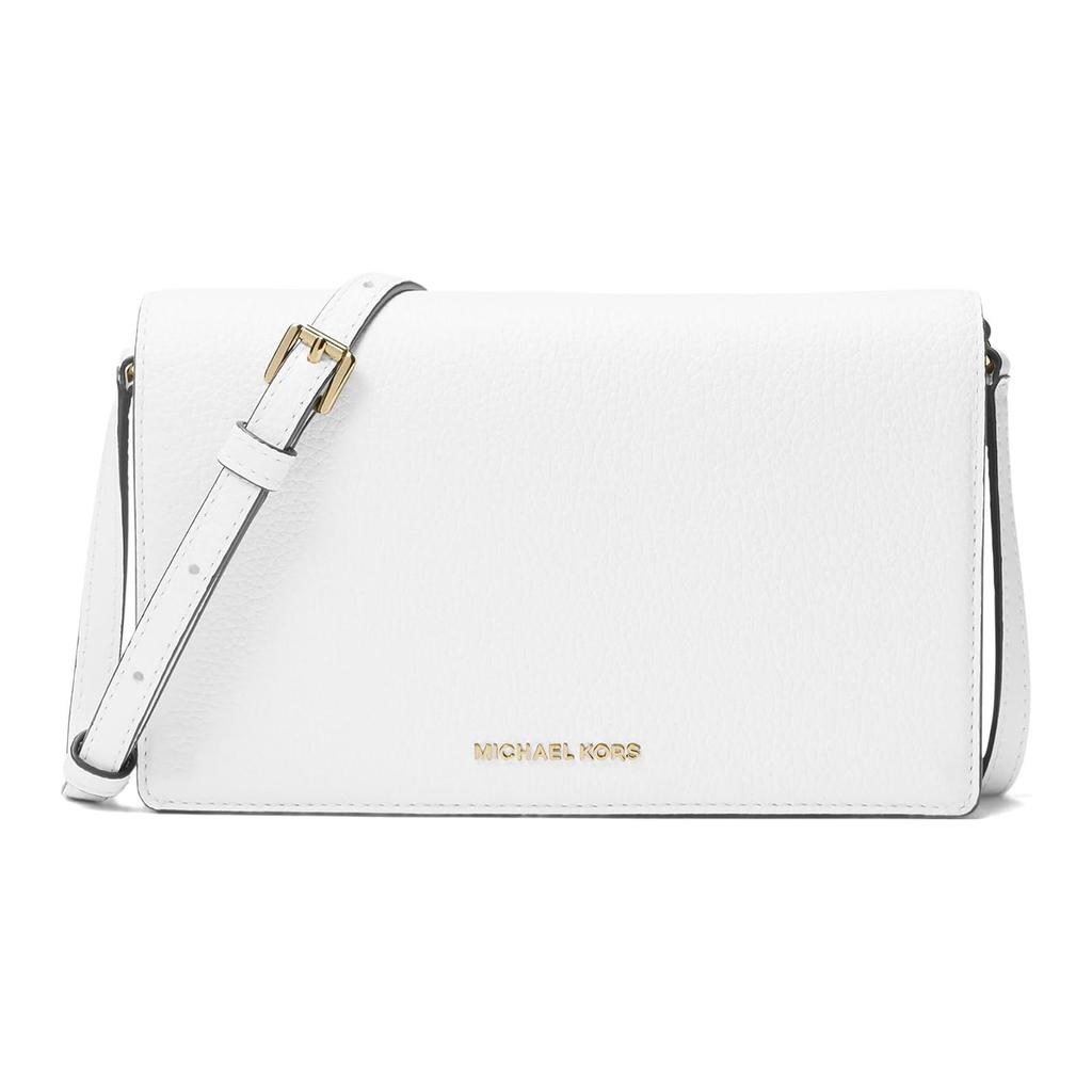 Michael Kors Женская сумка Mk Jet Set Medium на плечо и через плечо с золотой фурнитурой и кожей с тиснением под личи Оптически-белый 32S4GJ6C6L-OPTIC-WHITE