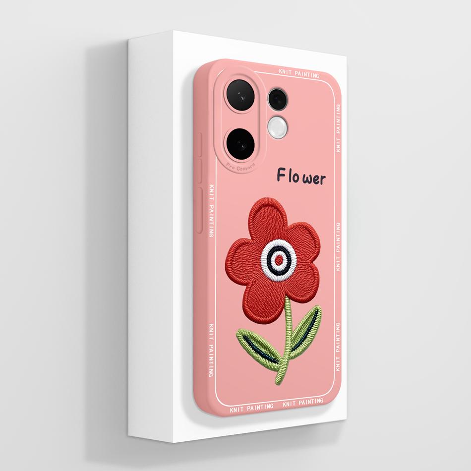 For Vivo V60 Lite Case Candy Painted Flower Phone Back Cover For Vivo V 60 Soft Liquid Silicone Anti Drop Full Protection Bumper