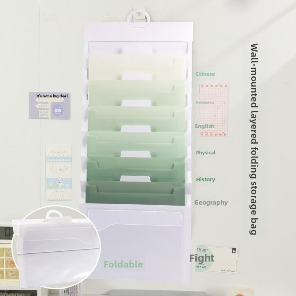 6 Pockets Hanging File Folders Wall Mounted File Storage Bag Portable File Organizer Office