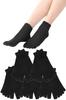 Odorless Women's Five-Toe Socks, 5-Pair Set, Casual, Stylish, Breathable, Durable, (Black) (Crew Length, 5-Pair Set)