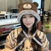 Cute Plush Hat Women's Autumn and Winter Colorful Fringed Braids Knitted Pullover Hat Ear Protector