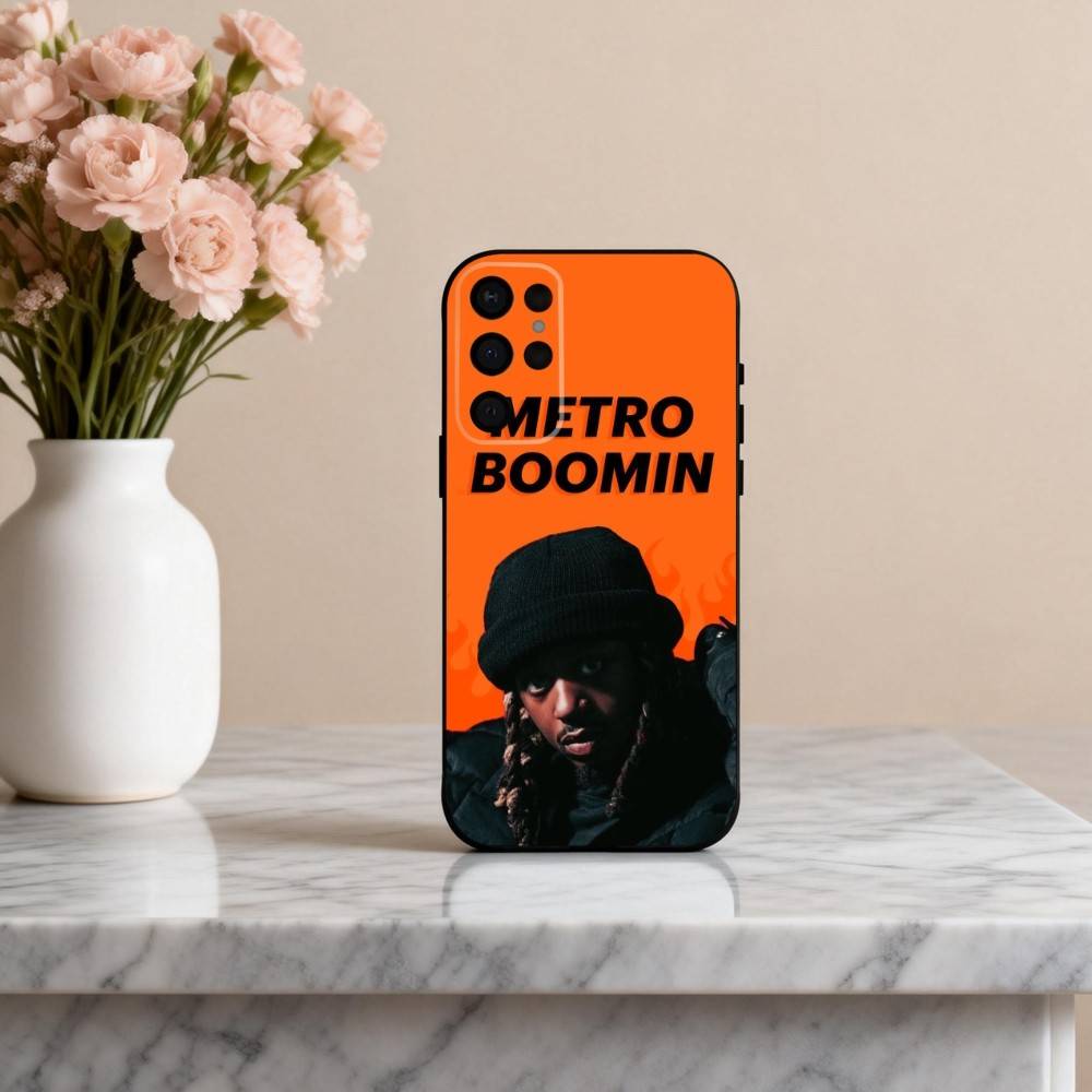M-Metro-O COOL B-Boomin-N Чехол для телефона Samsung S25,24,23,22,30,21,10,9,Ultra,Plus,Lite,FE,4,5 G Мягкий черный чехол