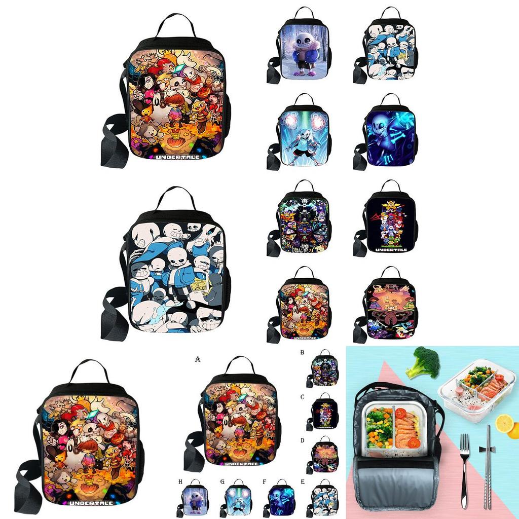 Undertale Game Insulated Lunch Bag With Large Capacity For School And Travel Use