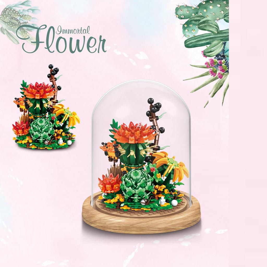 2022 креативные бессмертные цветы, сочные растения, строительные блоки, модель кирпича, детские игрушки, совместимые с Lego