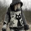 Свободный худи с 3D-принтом на Хэллоуин 2025 года, европейский и американский стиль, трансграничный