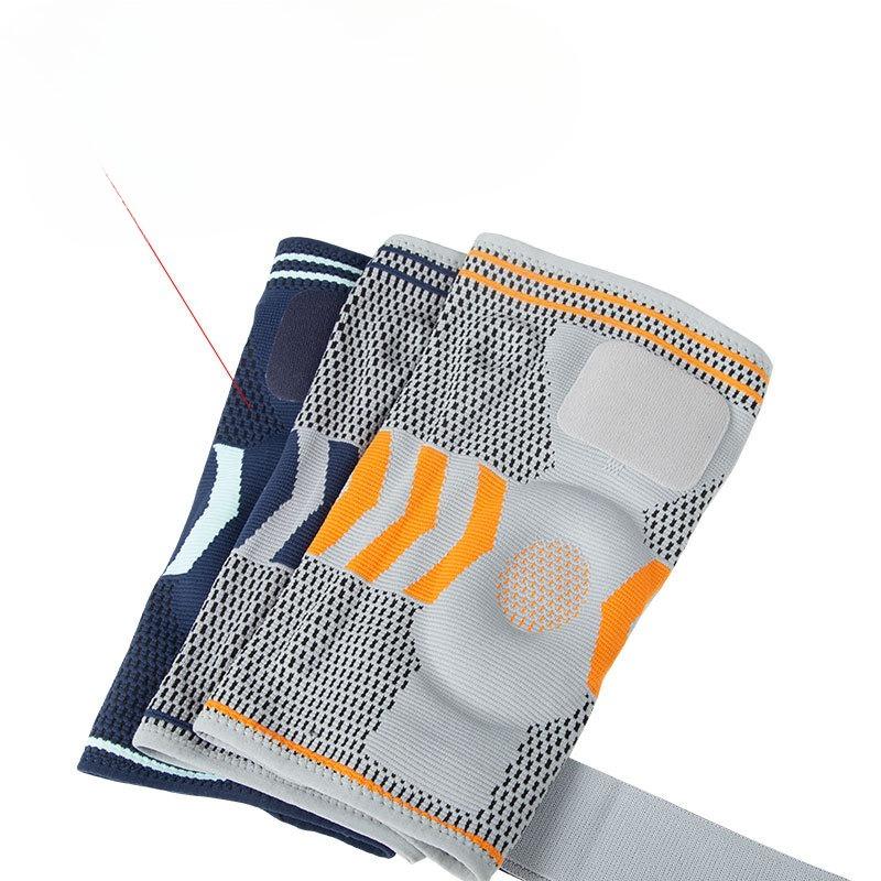 Спортивные силиконовые наколенники с двойным ремешком для мужчин и женщин, пружинная поддержка, защита мениска, дышащая велосипедная спортивная защитная экипировка