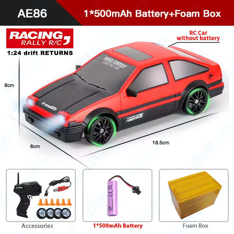 Новая 2.4G RC частота машина со светодиодной подсветкой 4WD RC высокоскоростной дрифт автомобиль профессиональная гоночная игрушка модель GTR перезаряжаемый AE86 рождественский подарок