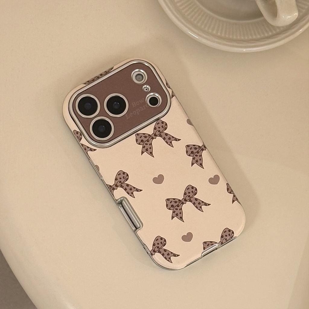 Леопардовый бант для iPhone17 для Apple 16promax Чехол для телефона 15Для13 Милый Крутой Ретро 14 Кожаный чехол