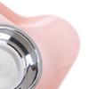 Pet Dog Bowls Stainless Steel Cute Shape Leak Proof Smooth Inner Easy Clean Double Dog Bowl for Cats Pink