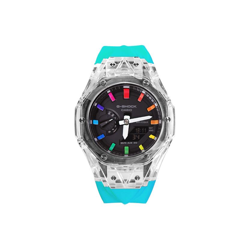 Casio Унисекс Часы с Жидкокристаллическим и Аналоговым Двойным Дисплеем Серия 48,5 мм Черные GA-2100-1A(Watch8--)