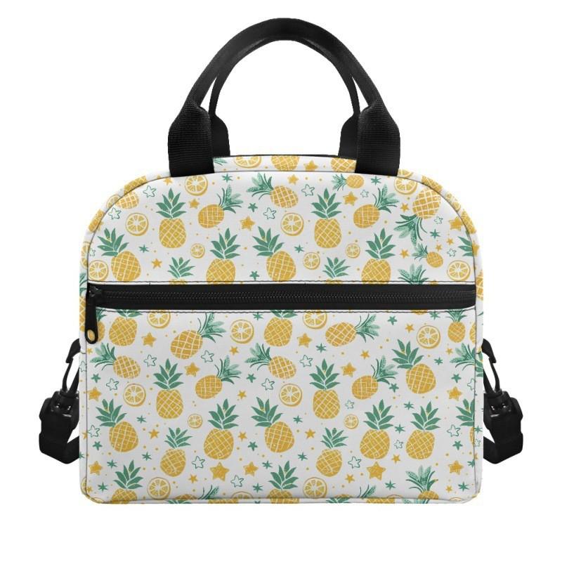 Large Capacity Insulated Lunch Bag School Picnic Work Reusable Aluminum Foil Lining Modern Minimalist Design