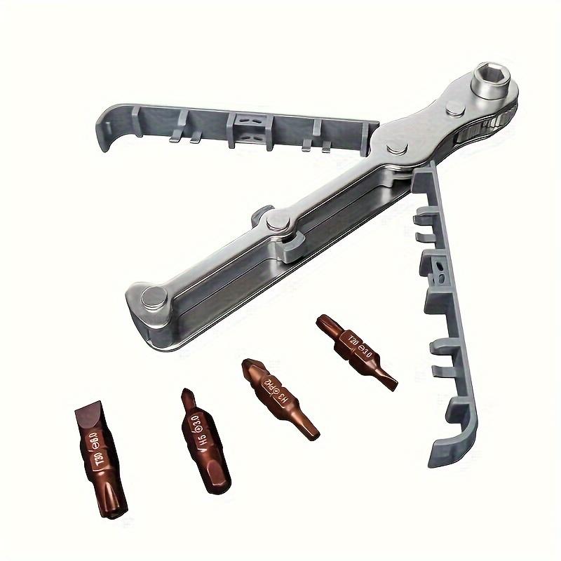 Двухсторонний многофункциональный, ультратонкий мини-ключ с трещоткой 1/4 дюйма, головка отвертки, отвертка с положительным и отрицательным храповым механизмом, угловой магнитный ключ