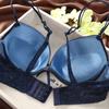 2 PCS Women Lace Bra Set Cotton Embroidery Underwear Push Up Bra and Briefs