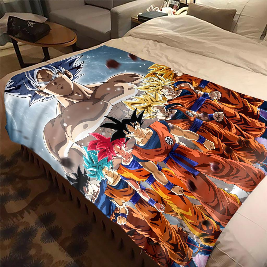 1 шт. Плед из фланели с принтом DRAGON BALL, Высокое качество, Для всех сезонов, Декор для дома, Тепло и Уют, Идеально для Рождественских подарков