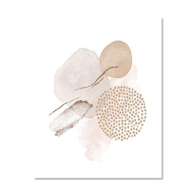 Абстрактная акварель, бежевый, розовое золото, постер в стиле бохо, печать на холсте, картина, геометрическая настенная художественная картина, интерьер гостиной, домашний декор, без рамки