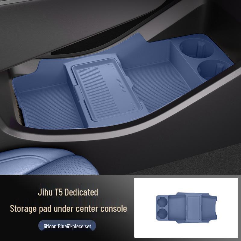 Compatible with 25 Jihu T5 models: Center Console Lower Storage Box & Organizer for Car Interior Modification