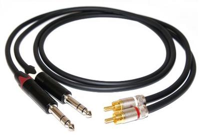 MOGAMI [2534 Black] TRS Телефонный-RCA Пины 1,5 м 2 пары / NEUTRIK NP3XBAG & MOGAMI 7551