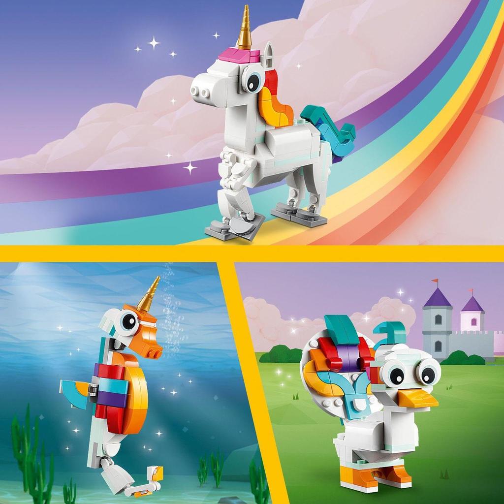 LEGO Creator Unicorn 31140 Игрушечный блок Настоящее животное Фэнтези для мальчиков и девочек от 7 лет
