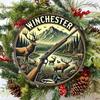 Винтажная жестяная табличка Winchester 8x8 дюймов, ретро, круглая, металлическая, настенный декор для дома, бара, мужской комнаты