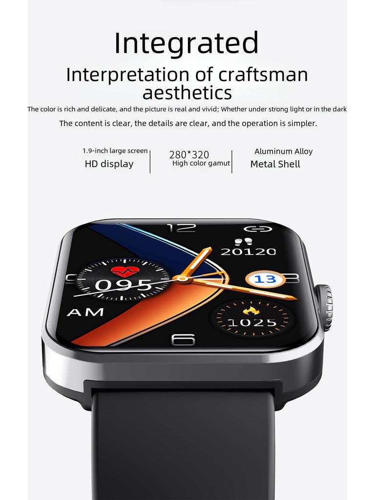 Умные часы F57L: 1,91'' HD Экран, Монитор Сердечного Ритма и Кислорода в Крови, Спортивный Браслет