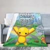Игровой симулятор жизни Wobbly Life Коралловый флис Плюшевое одеяло Мультяшное Забавное для покрывал Вязаное одеяло Офисное Теплое Дышащее