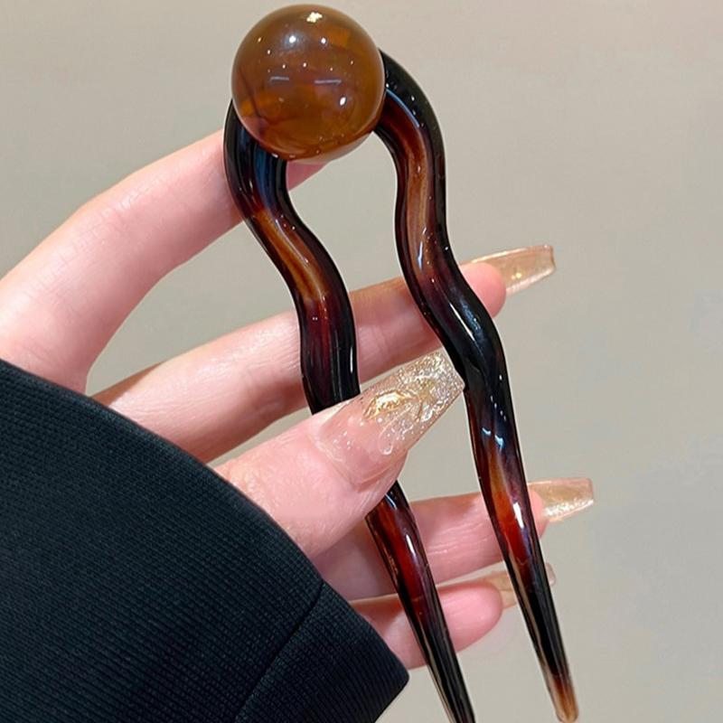 1 шт. Винтажная заколка для волос с жемчугом цвета румянца для женщин; U-образная заколка для волос высокого класса; Летние аксессуары для волос