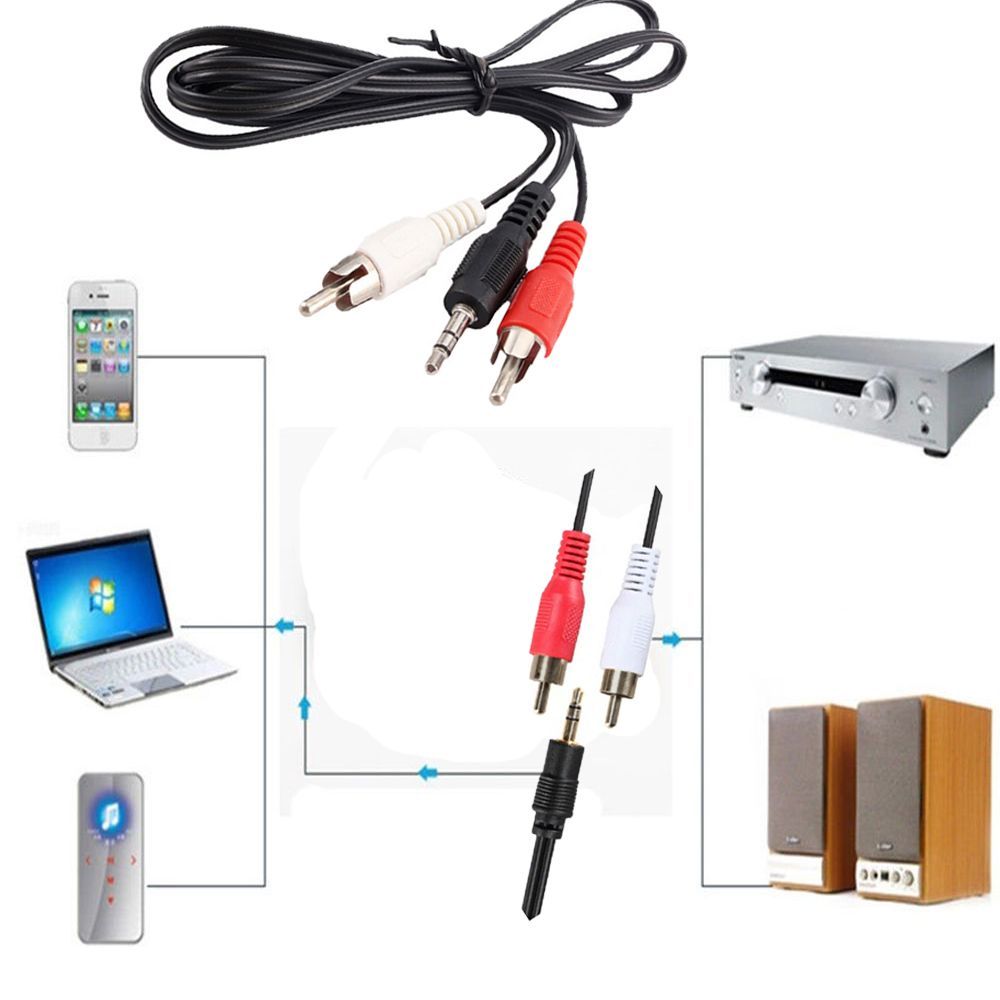 Mp4 1m 7AIY Computer TO Mobile 3.5mm Jack Speaker Stereo Cable 3.5mm To 2 RCA Audio Line