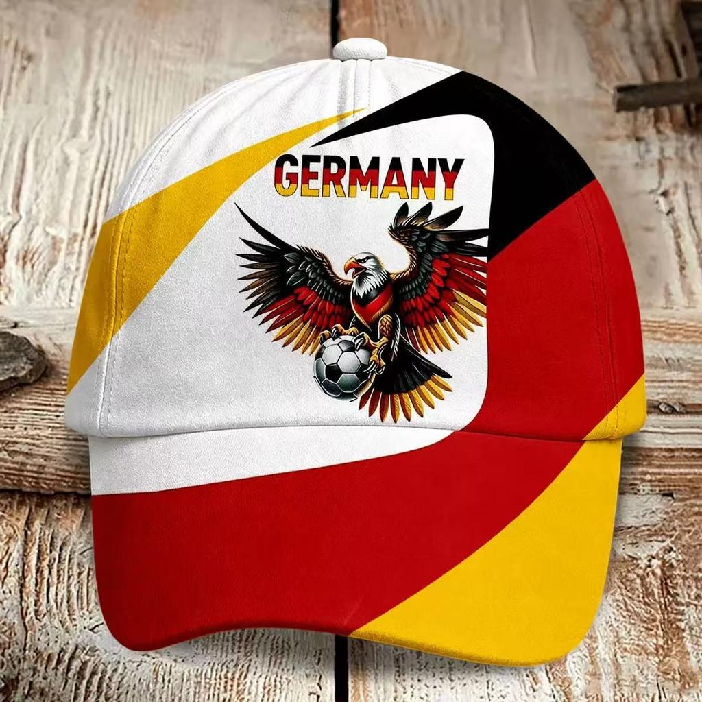 Eagle football printed baseball cap, European Cup fan commemorative cap, men's and women's sunshade curved brim hat