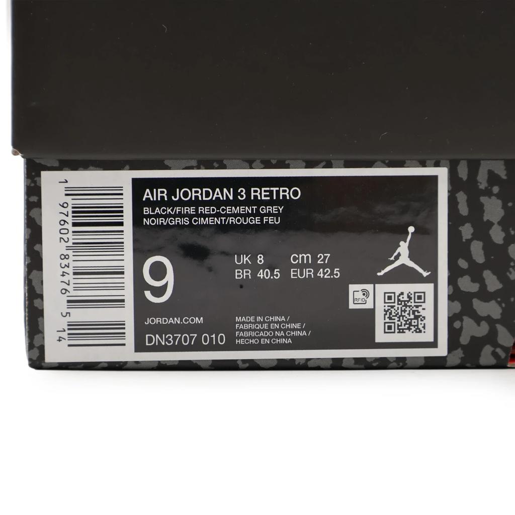 DN3707-010 Nike Air Jordan 3 Retro Black Cement (2024) (Мужской)