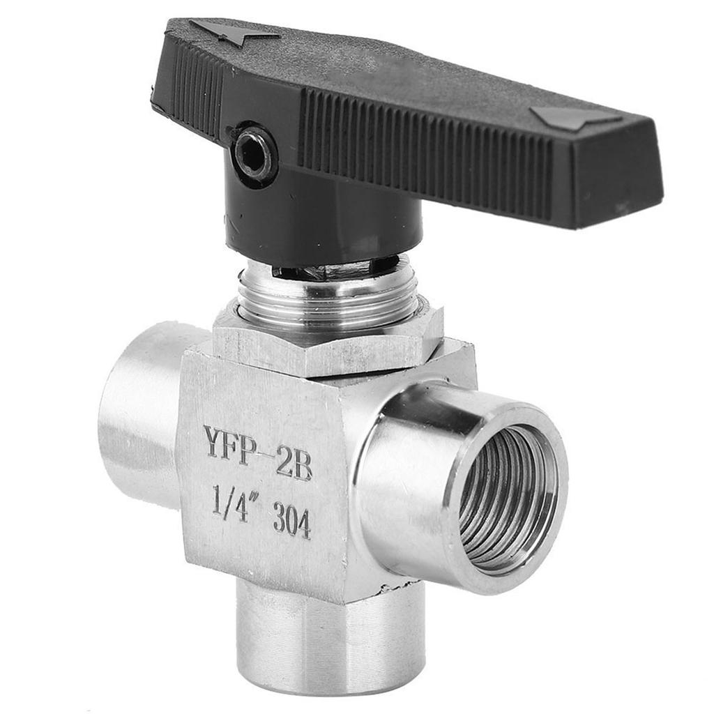 3 Way Ball Valve BSPP Female Thread Stainless Steel Valve for Water Pipe Flow ControlBSPP 1 4in