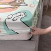 Милый мультяшный котенок узор Шапочка для кровати Набор постельного белья из трех предметов Цифровая печать Взрослые Дети