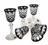 Black crystal liqueur glasses 60ml Krata Oliwka