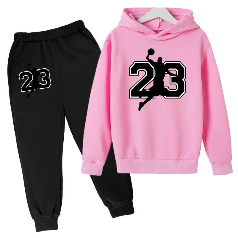 Children Basketball Clothing Hoodies+Pant Set Girls Boys 3-12 Years Kids Coat Spring Autumn Sports Pullover Toddler Suit