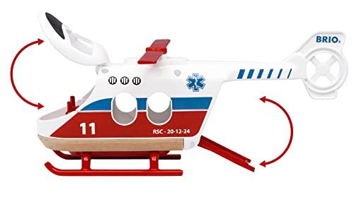 Вертолет-скорая помощь BRIO [Набор из 4 предметов] 36022, Возраст 3+. [Игрушка, Деревянная игрушка, Пейзаж, Вертолет, Подарок (День рождения/Рождество)]