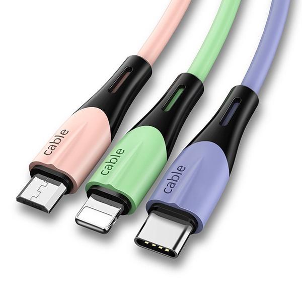 1 шт. новый жидкий 3A USB-кабель для зарядки и передачи данных кабель для быстрой зарядки