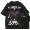 Аниме-любитель Neon Genesis Evangelion Стиранная футболка Одежда на весь год Высокое качество Личность Одежда Большой размер Унисекс Новая модель Футболка для пары